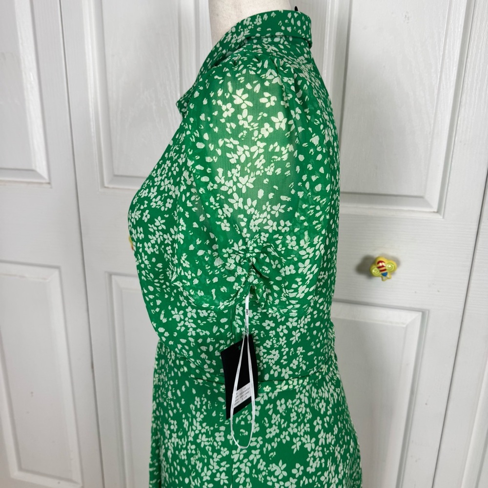 NWT DKNY Green and White Floral Midi Dress - Picture 3 of 10